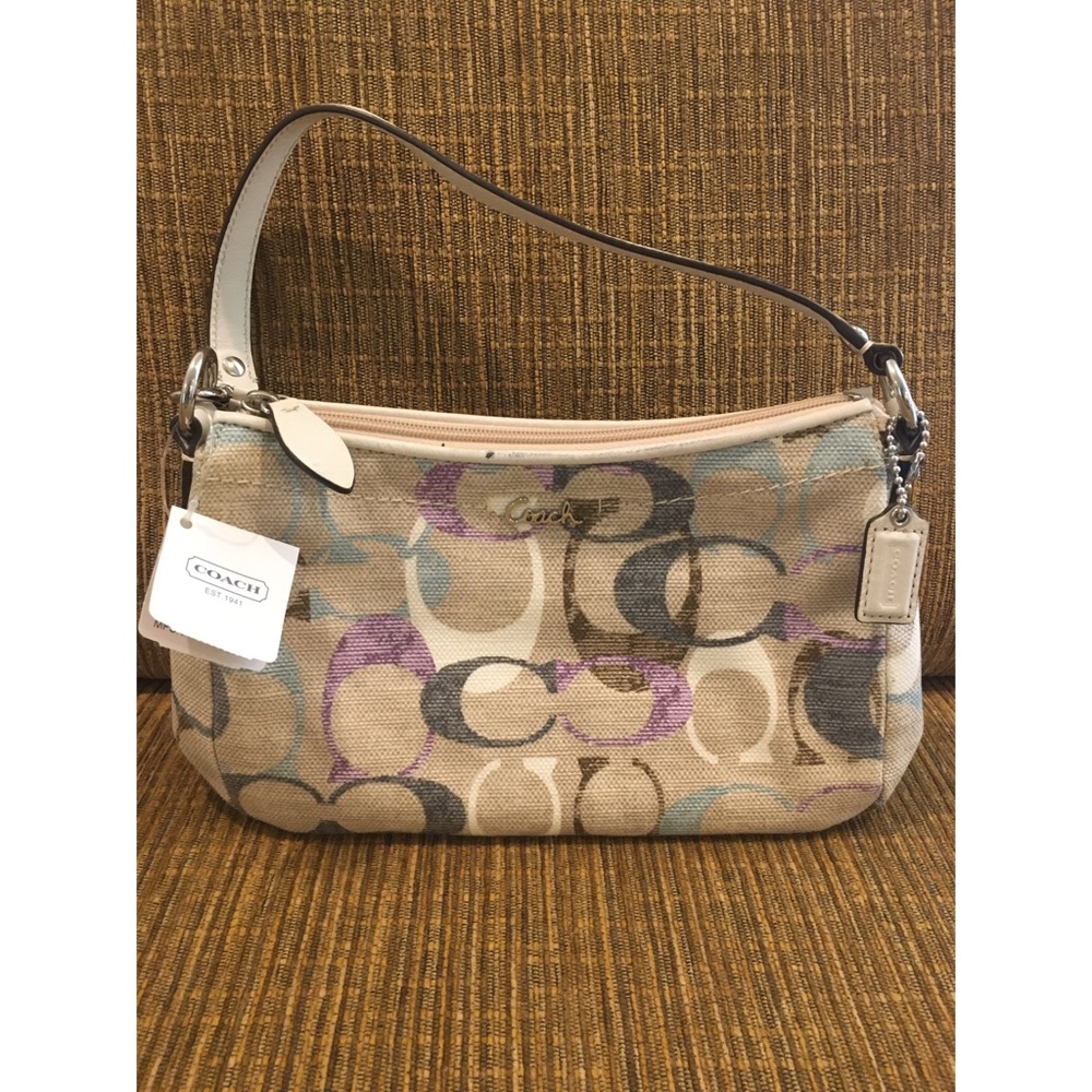 Coach canvas print purse